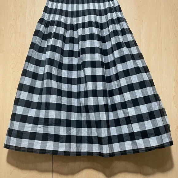 New York & Company Black and White Plaid A-Line Skirt - Picture 2 of 4